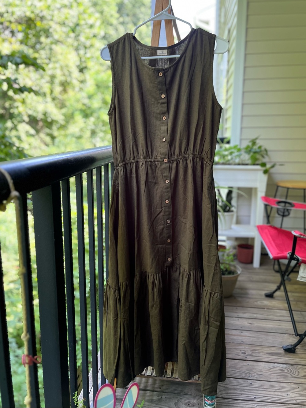 NWT Sleeveless Linen-cotton blend Midi Dress